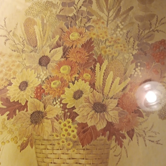 Vintage Robert Leasing framed lithograph print basket of flowers - Picture 3 of 4